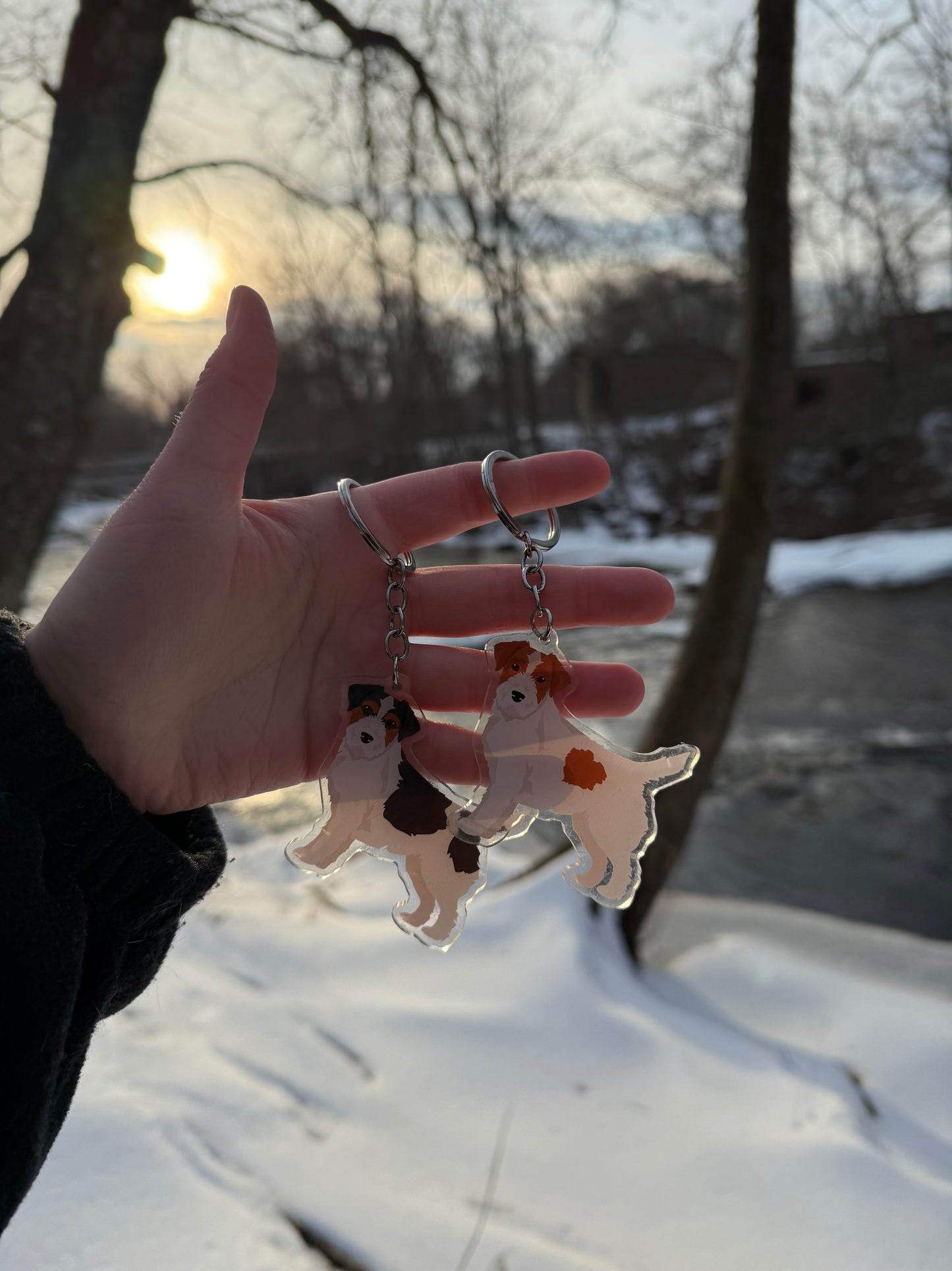 Jack Russell Terrier Dog 2.5in Acrylic Keychain