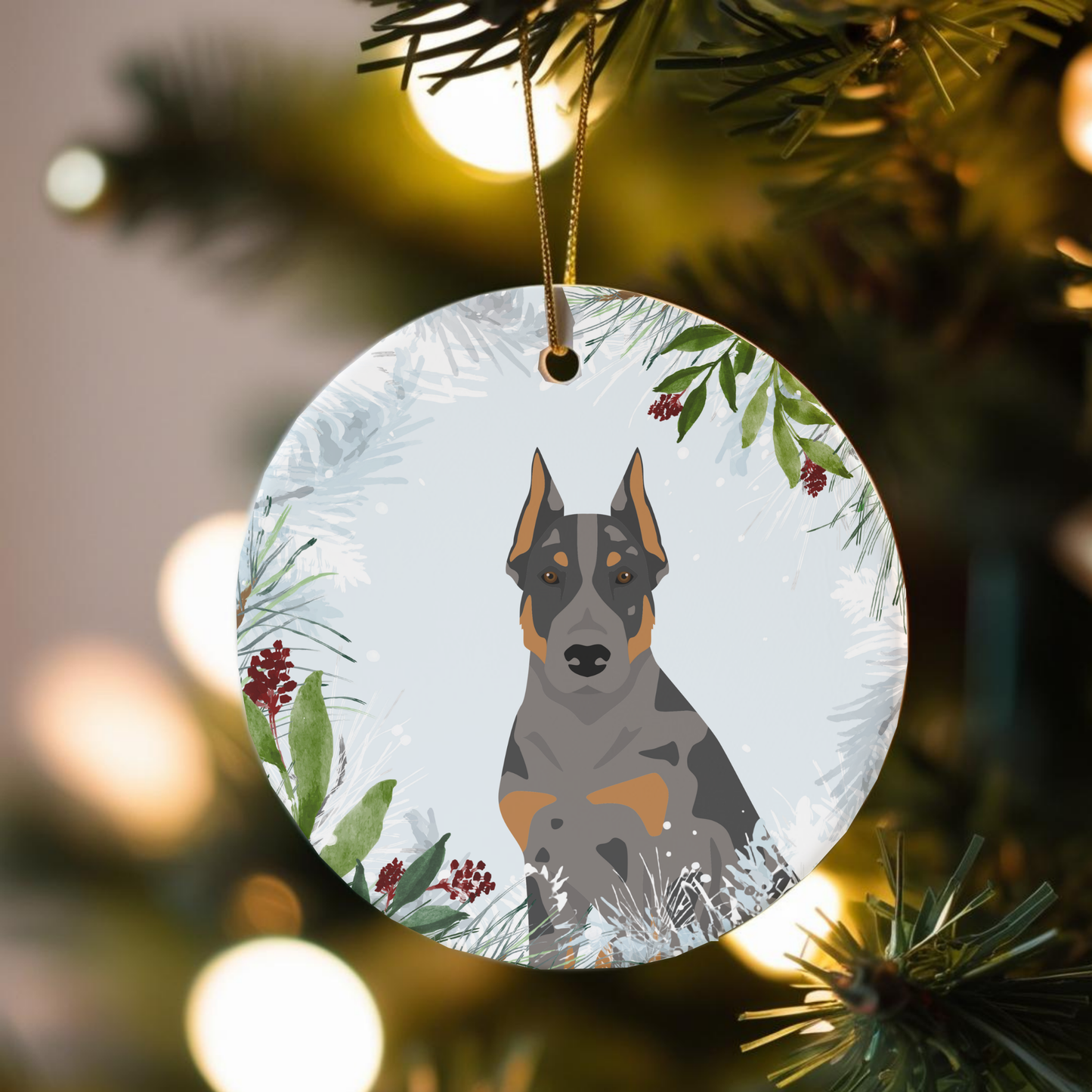 Beauceron Dog Ceramic Christmas Ornaments