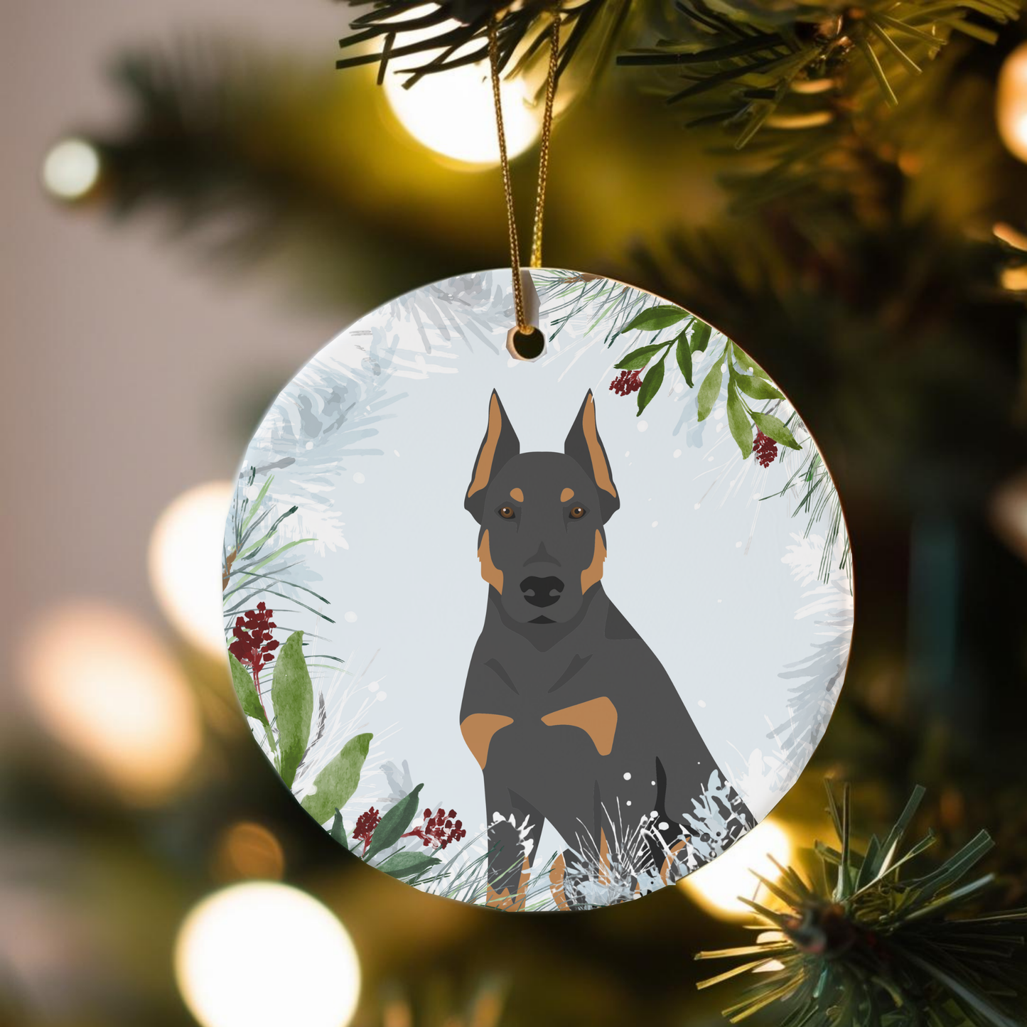 Beauceron Dog Ceramic Christmas Ornaments