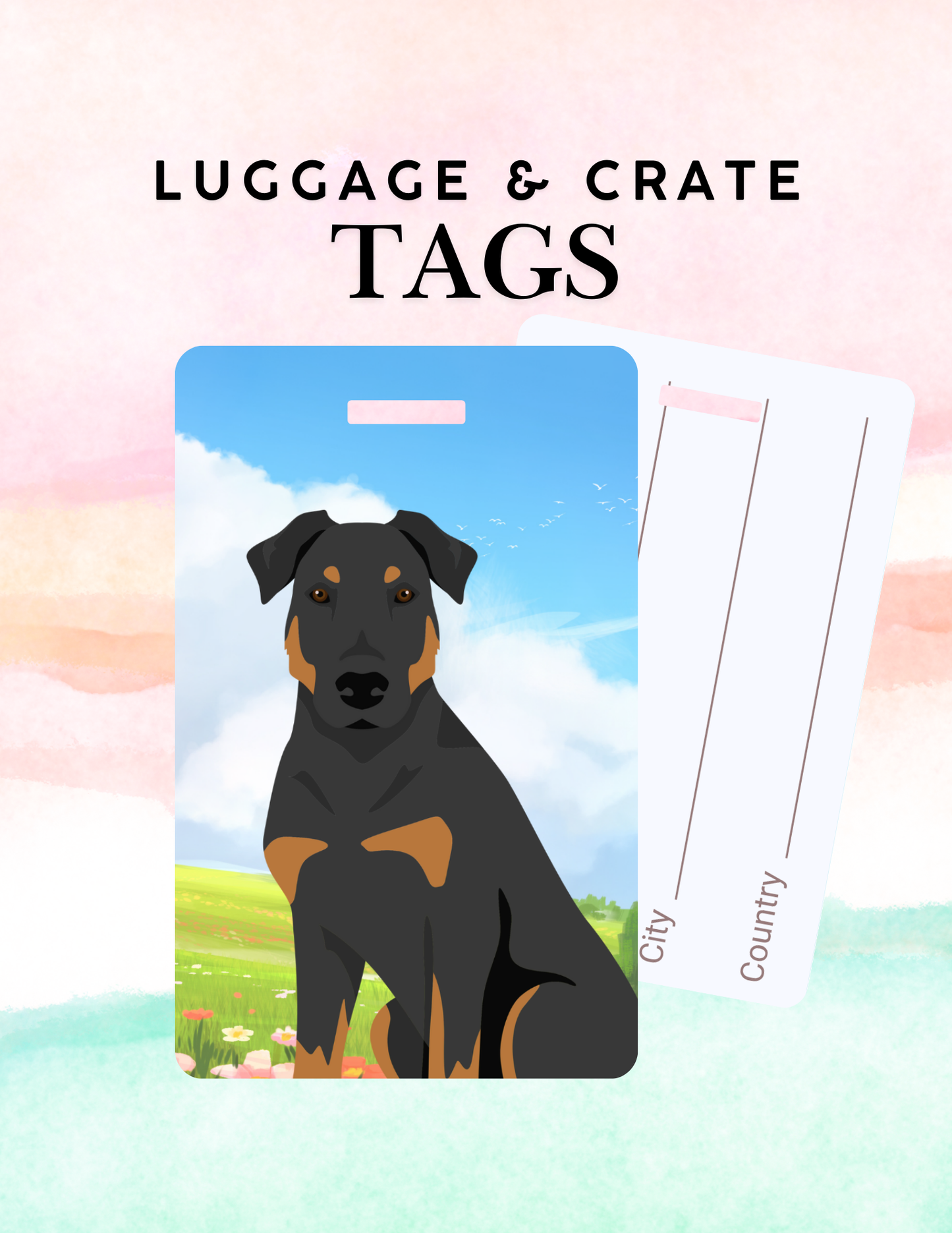 Beauceron Dog Metal Luggage/ Crate Tag