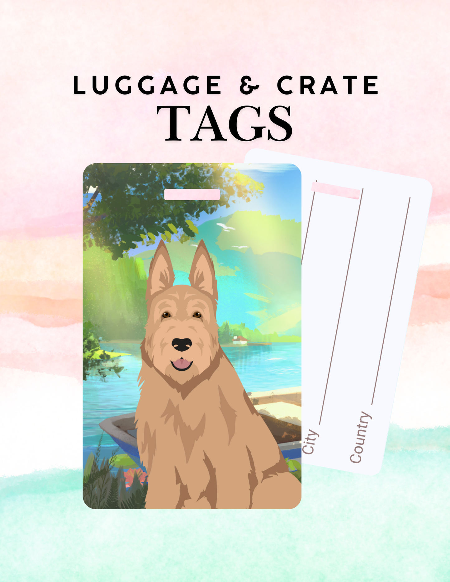 Berger Picard Dog Metal Luggage/ Crate Tag
