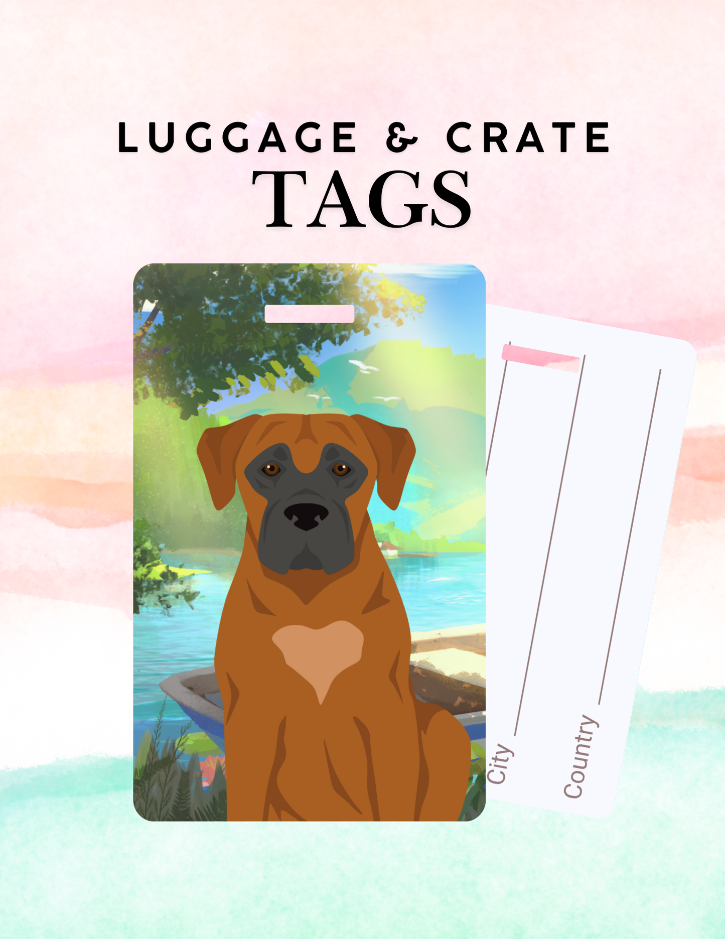 Boerboel Dog Metal Luggage/ Crate Tag