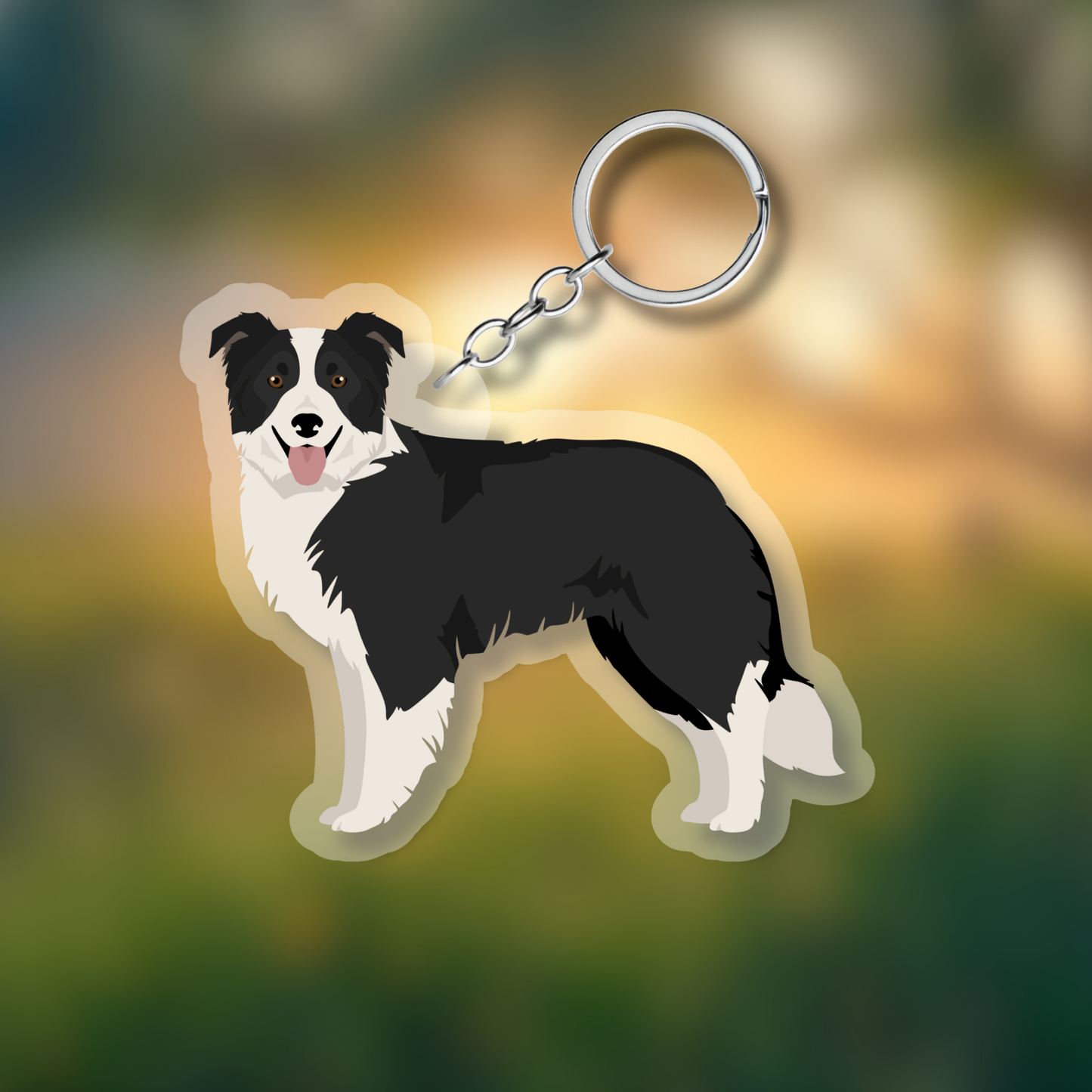 Border Collie Dog 2.5in Acrylic Keychain
