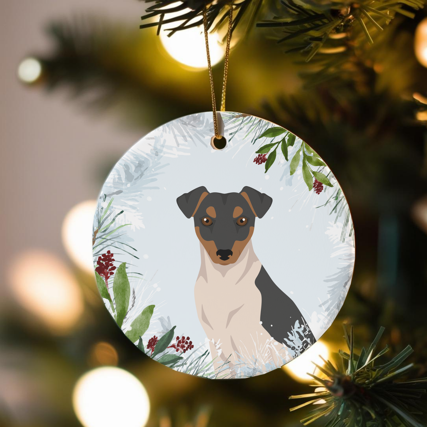 Brazilian Terrier Dog Ceramic Christmas Ornaments