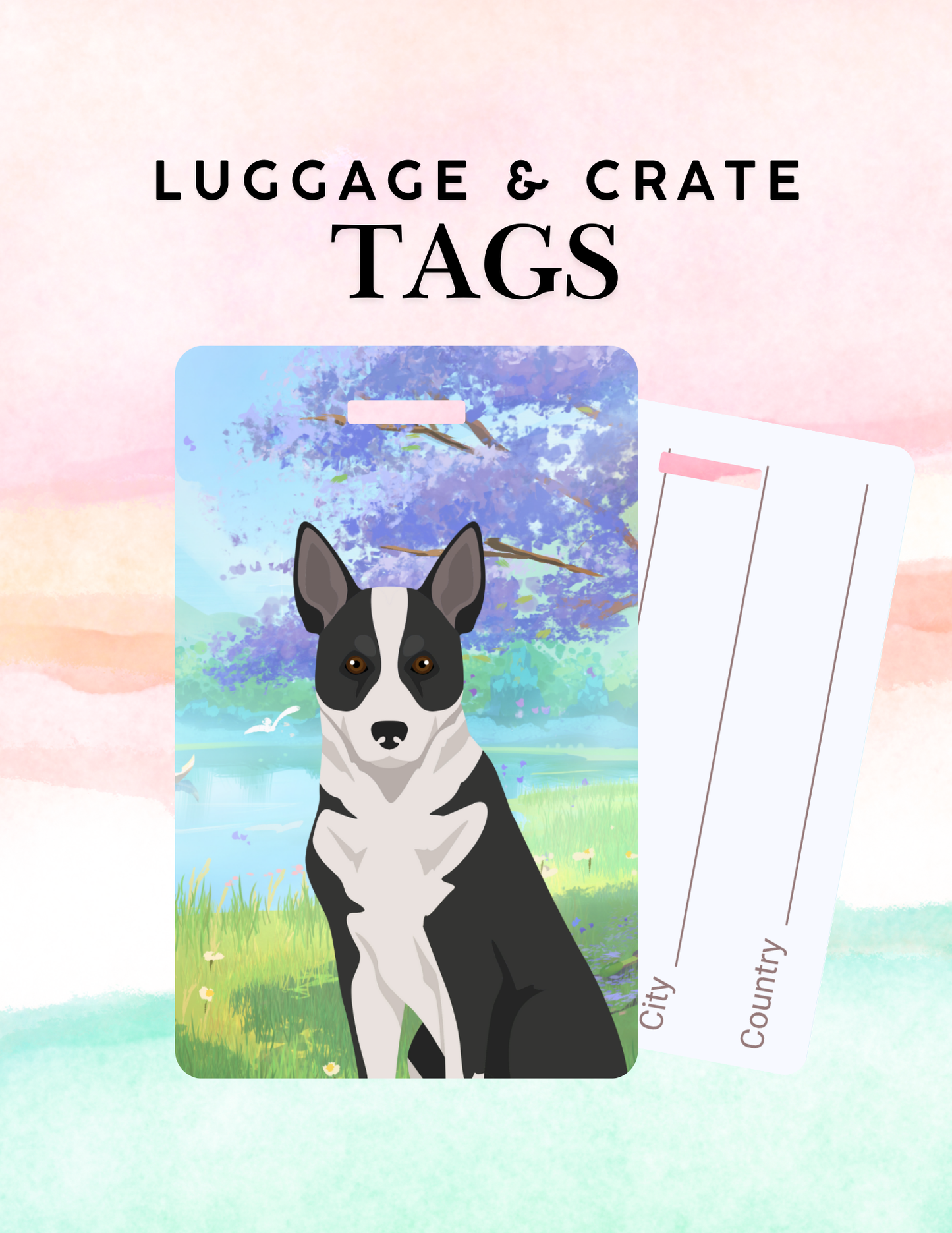 Canaan Dog Dog Metal Luggage/ Crate Tag