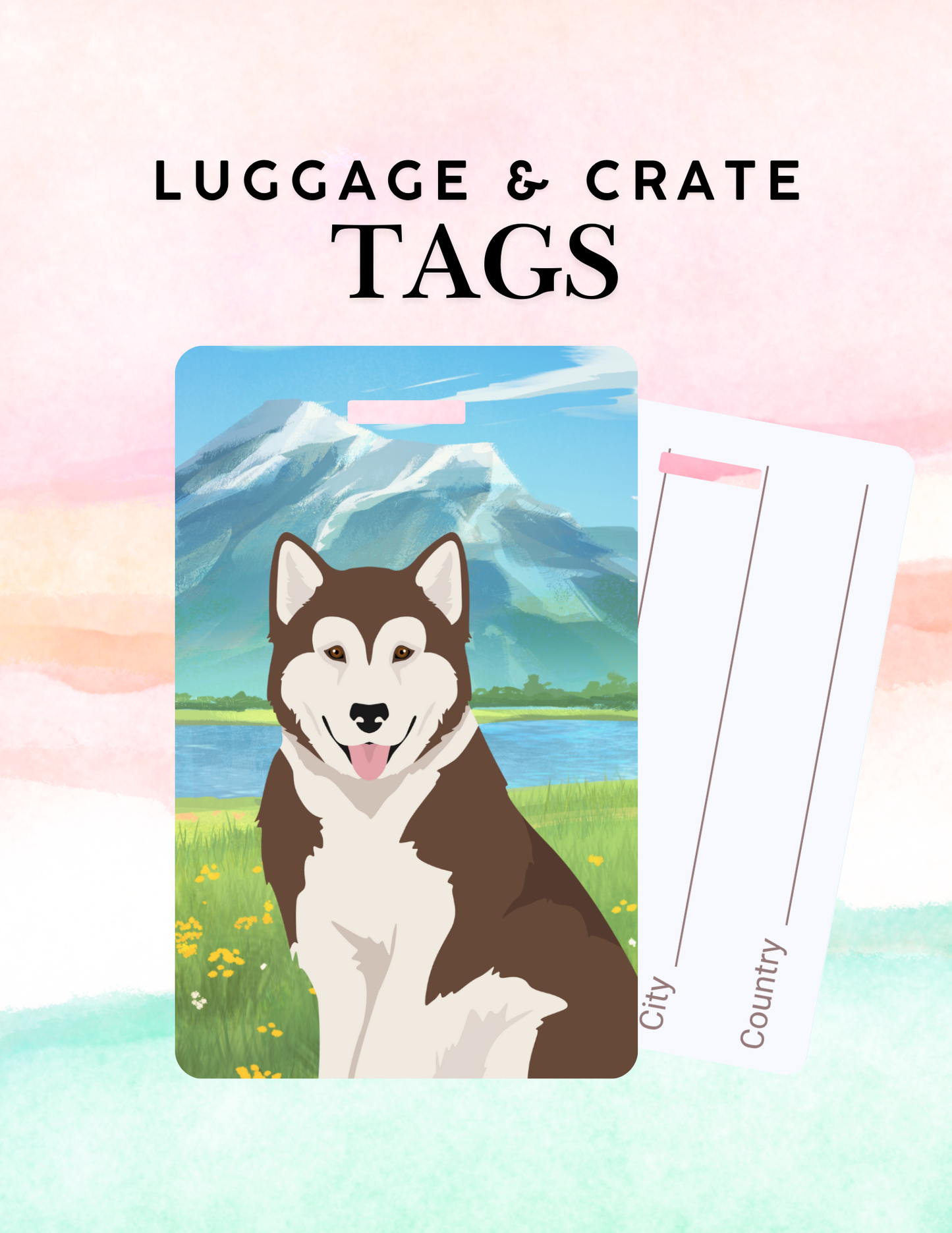 Canadian Inuit Dog Metal Luggage/ Crate Tag