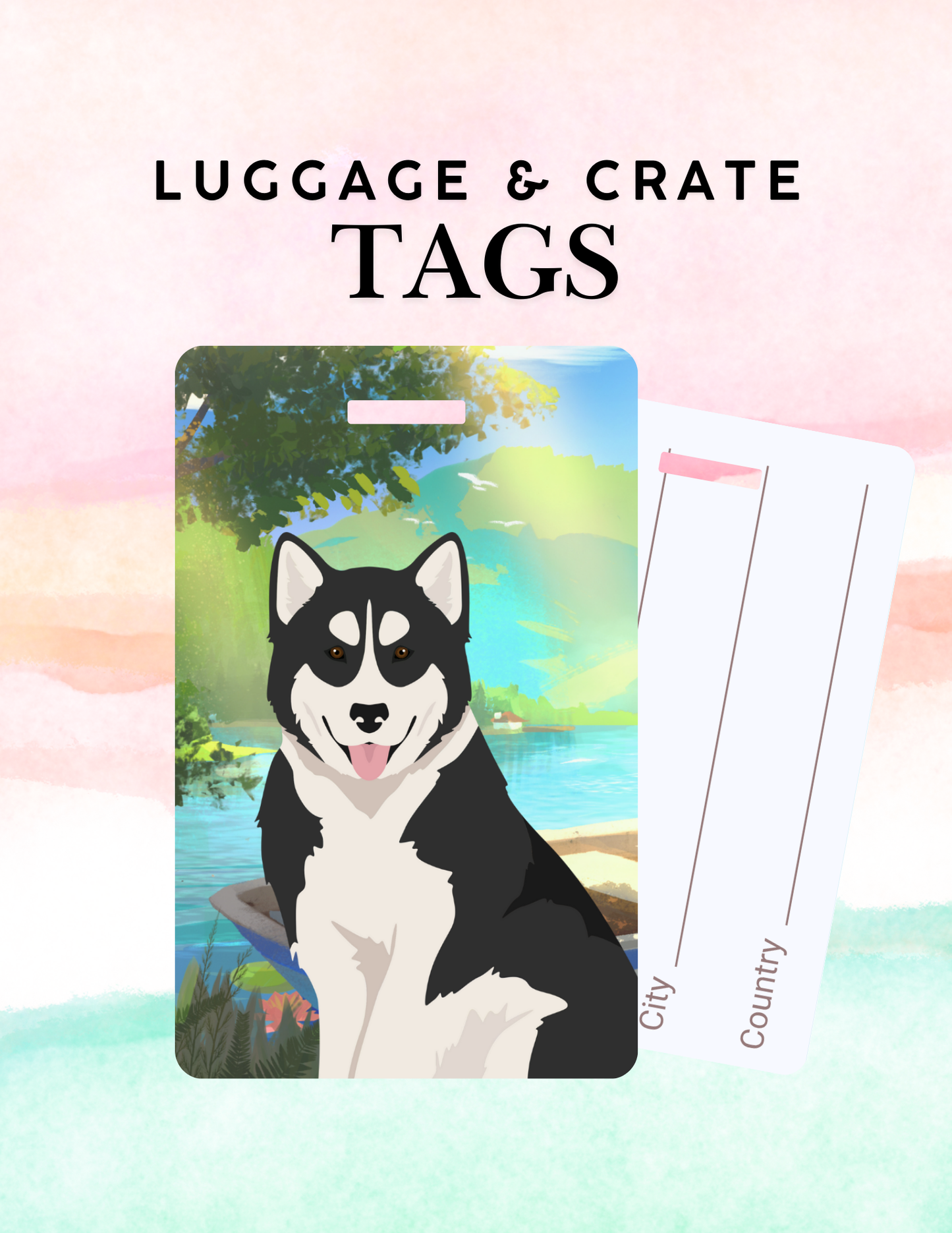 Canadian Inuit Dog Metal Luggage/ Crate Tag