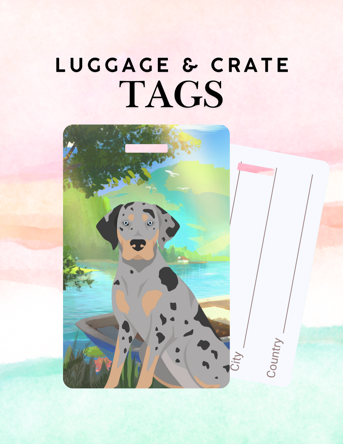 Catahoula Leopard Dog Metal Luggage/ Crate Tag