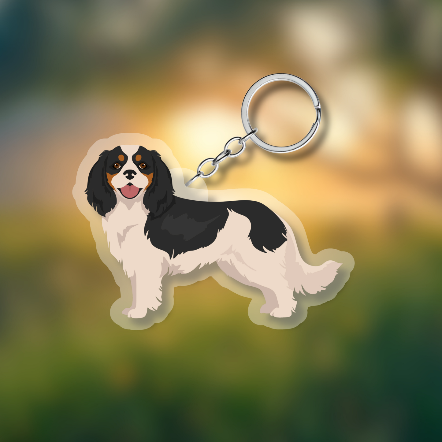Cavalier King Charles Spaniel Dog 2.5in Acrylic Keychain