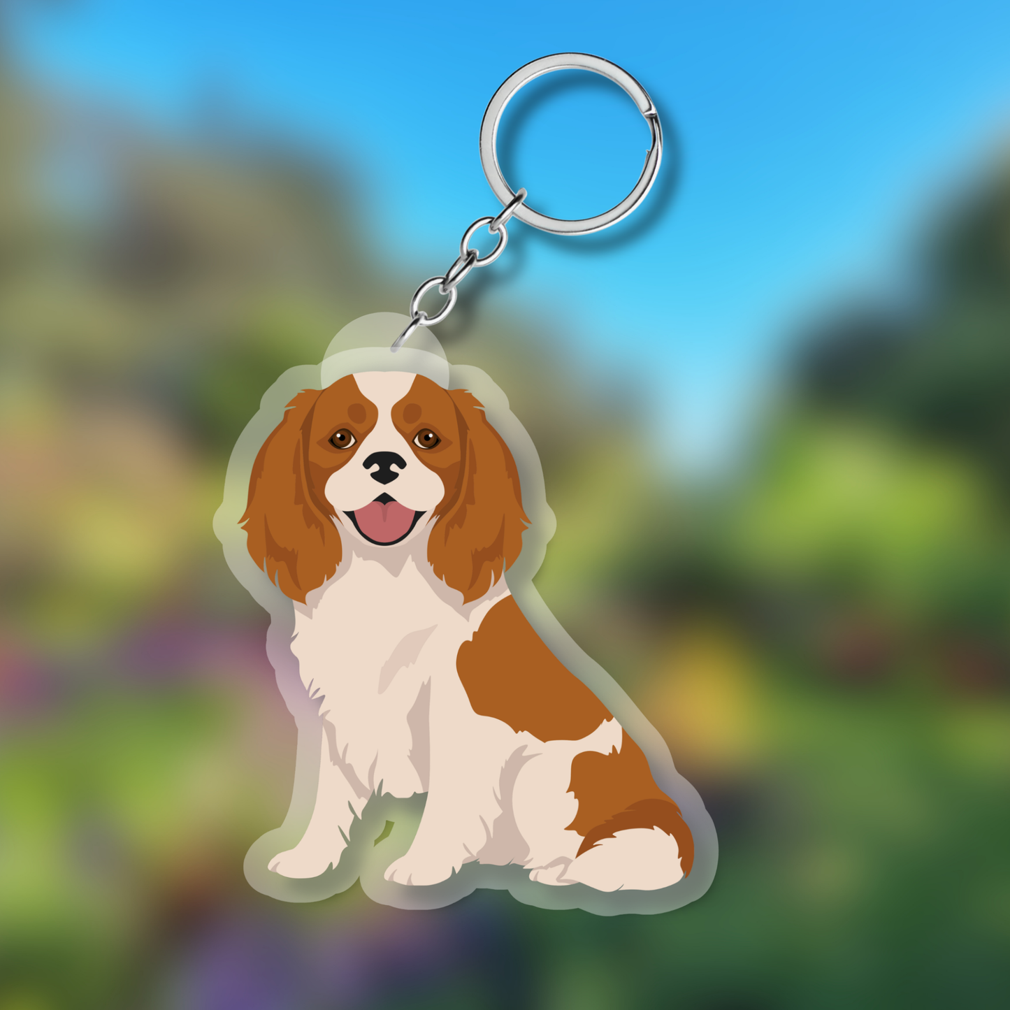 Cavalier King Charles Spaniel Dog 2.5in Acrylic Keychain