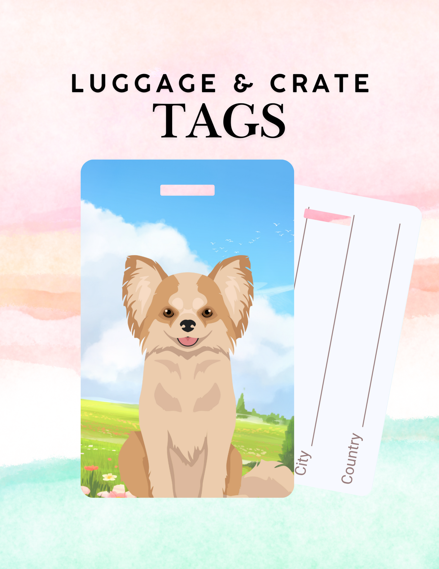 Chihuahua Dog Metal Luggage/ Crate Tag
