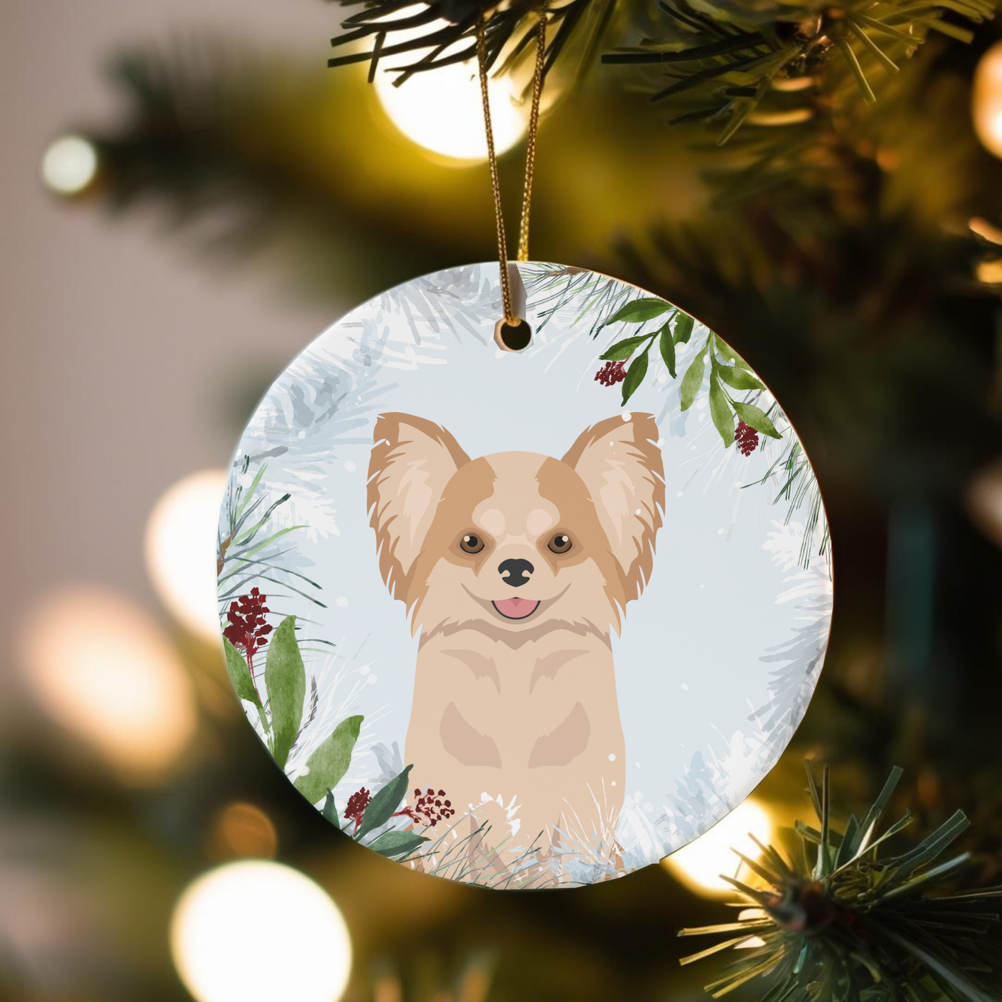Chihuahua Dog Ceramic Christmas Ornaments