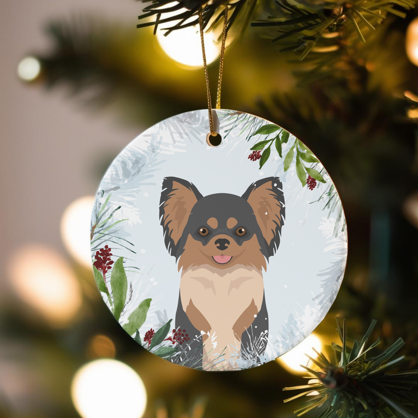 Chihuahua Dog Ceramic Christmas Ornaments