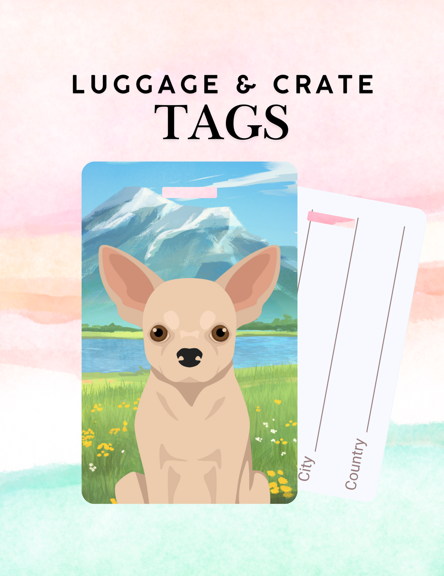 Chihuahua Dog Metal Luggage/ Crate Tag
