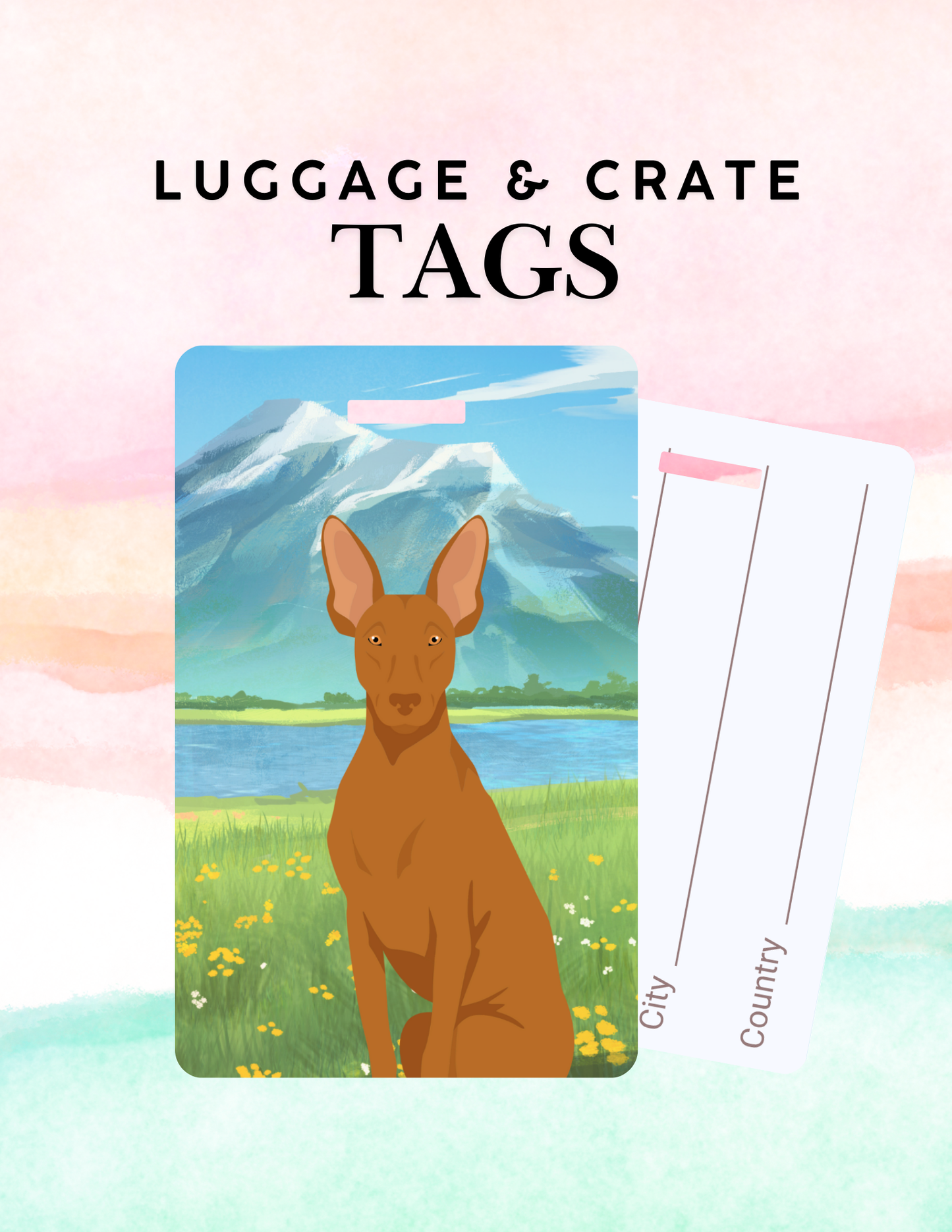 Cirneco dell'Etna Dog Metal Luggage/ Crate Tag