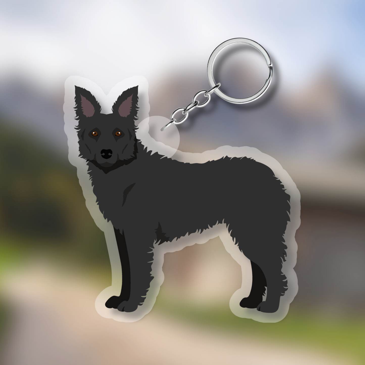Croatian Sheepdog Dog 2.5in Acrylic Keychain