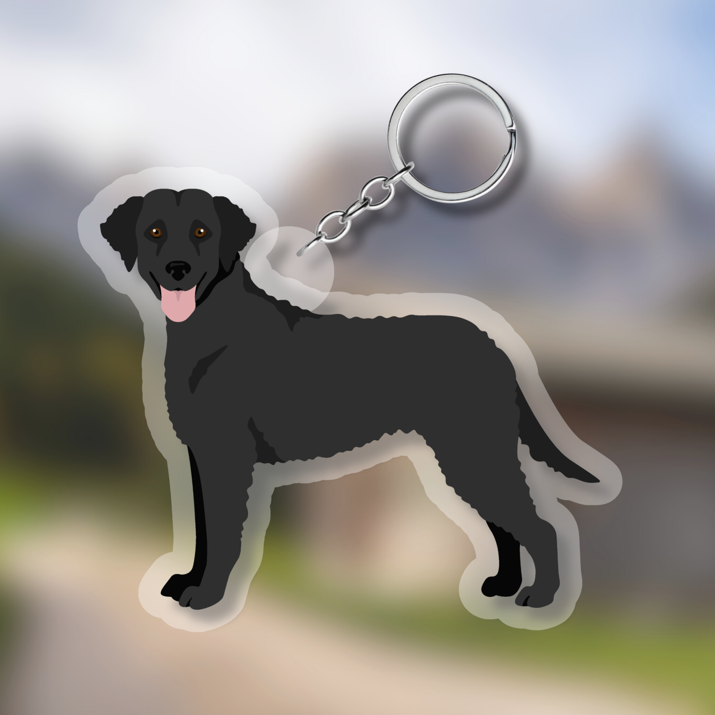 Curly Coated Retriever Dog 2.5in Acrylic Keychain