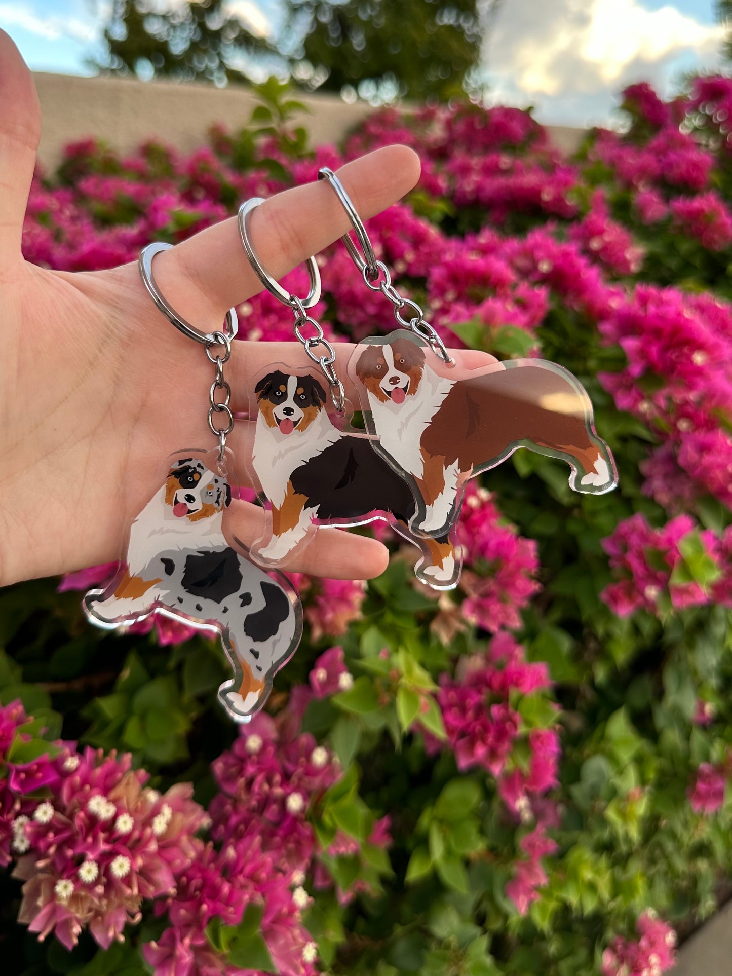 Australian Shepherd Dog 2.5in Acrylic Keychain
