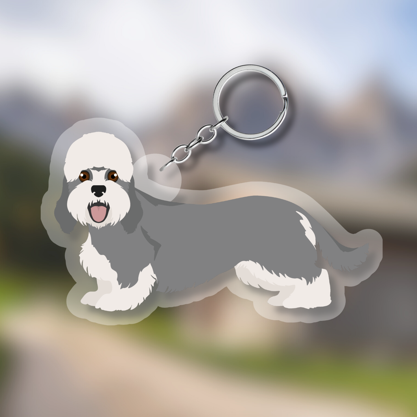 Dandie Dinmont Terrier Dog 2.5in Acrylic Keychain