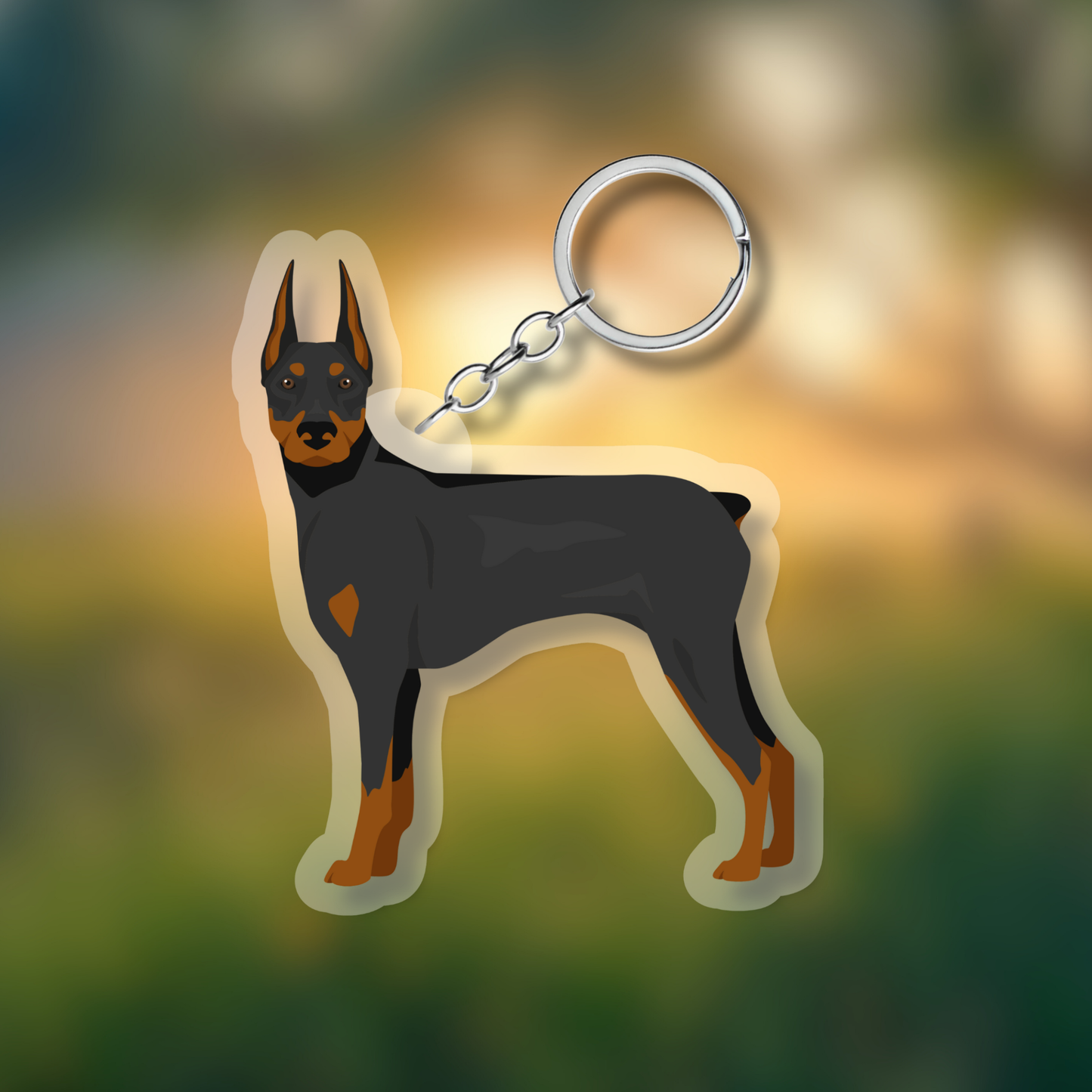 Doberman Pinscher Dog 2.5in Acrylic Keychain