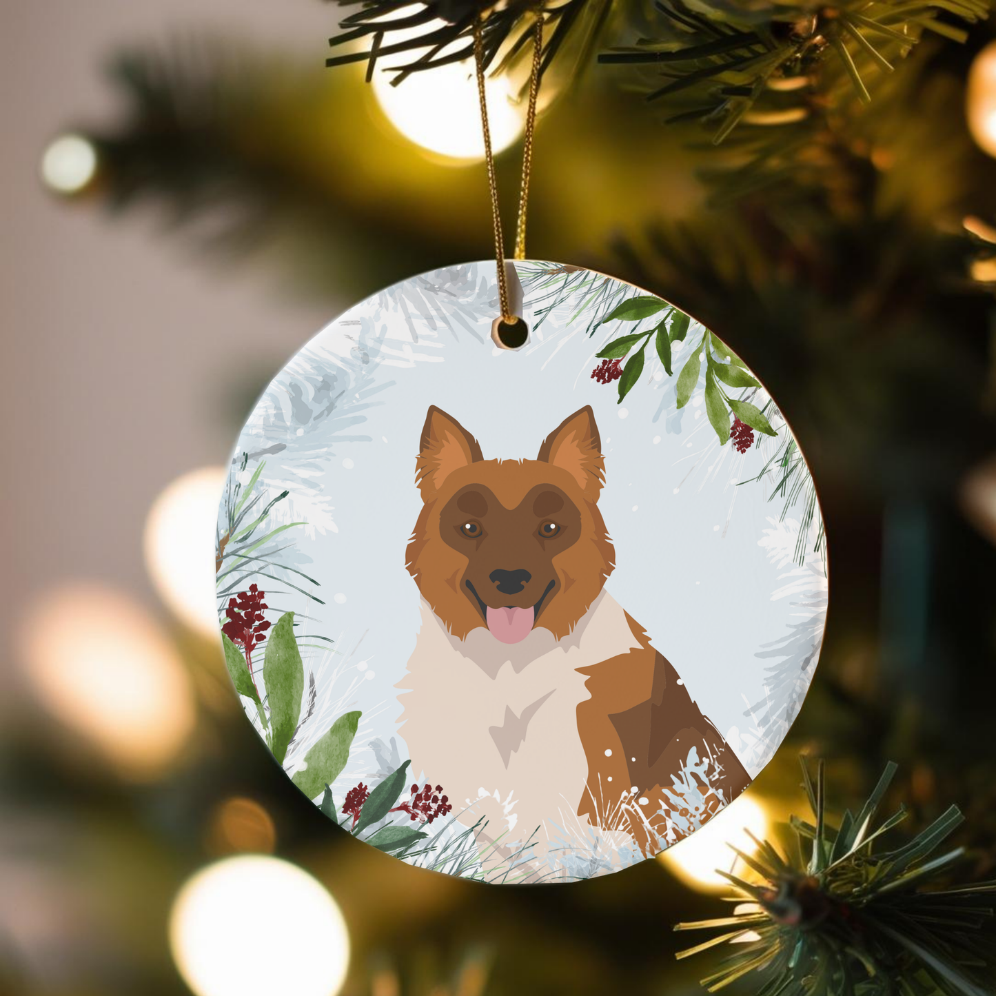Elo Dog Ceramic Christmas Ornaments