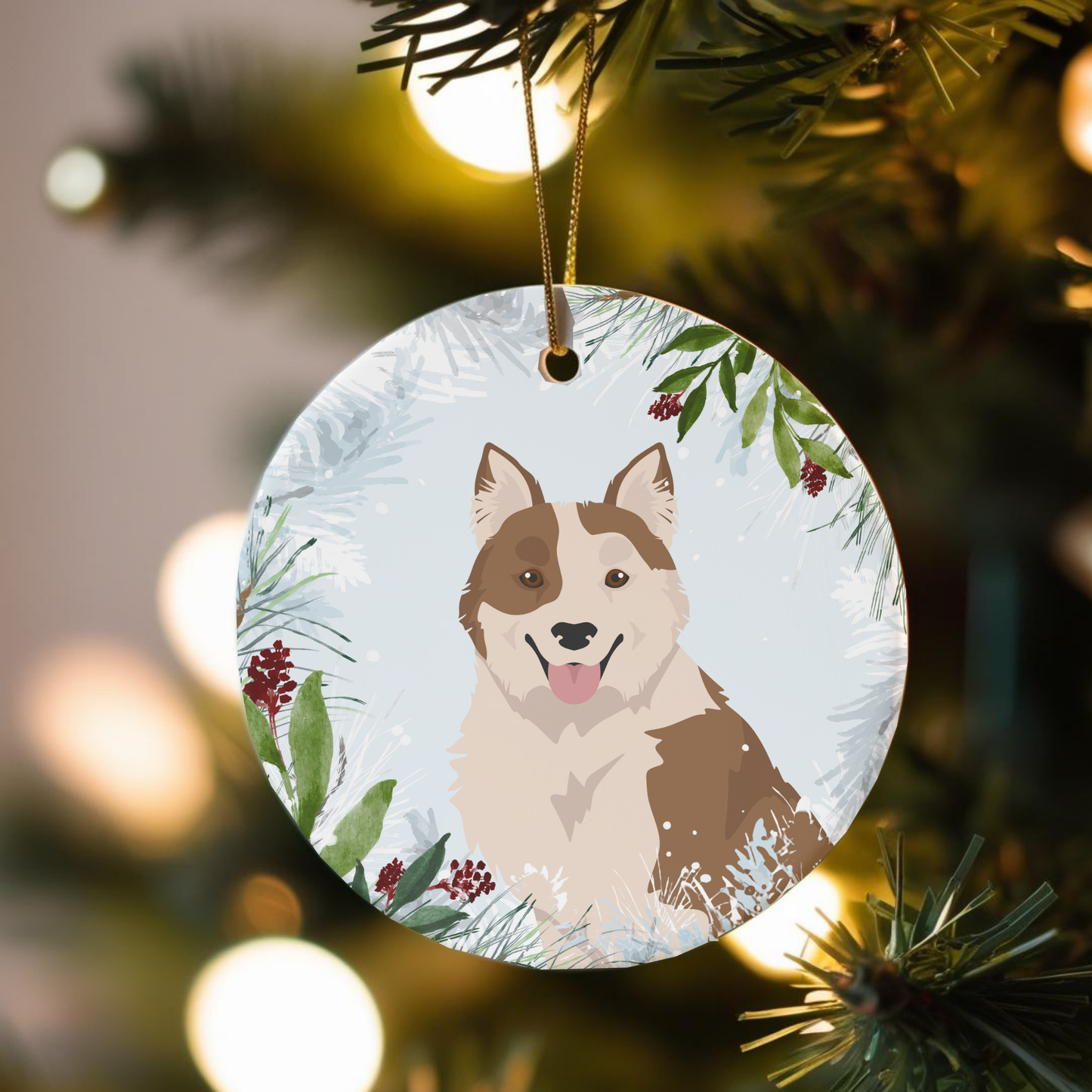 Elo Dog Ceramic Christmas Ornaments