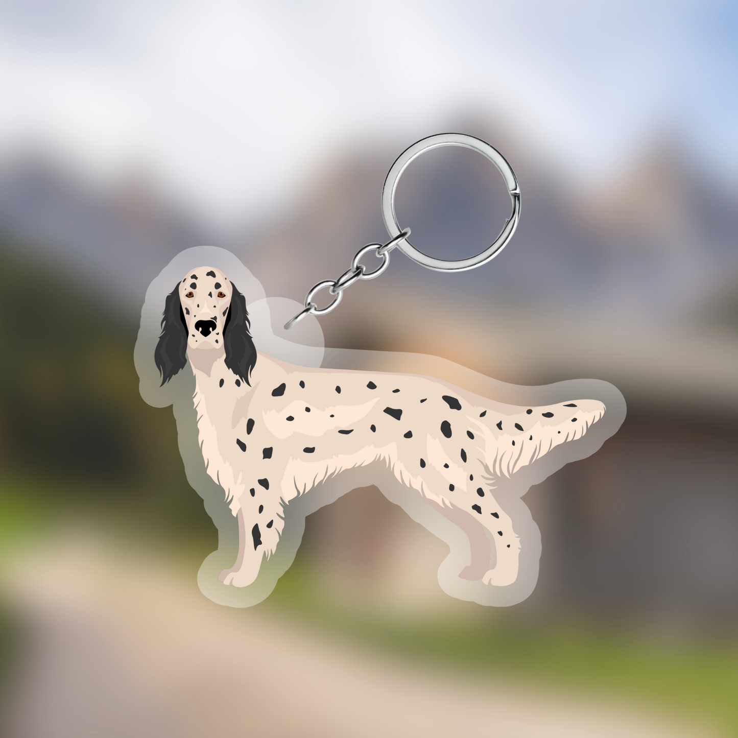 English Setter Dog 2.5in Acrylic Keychain