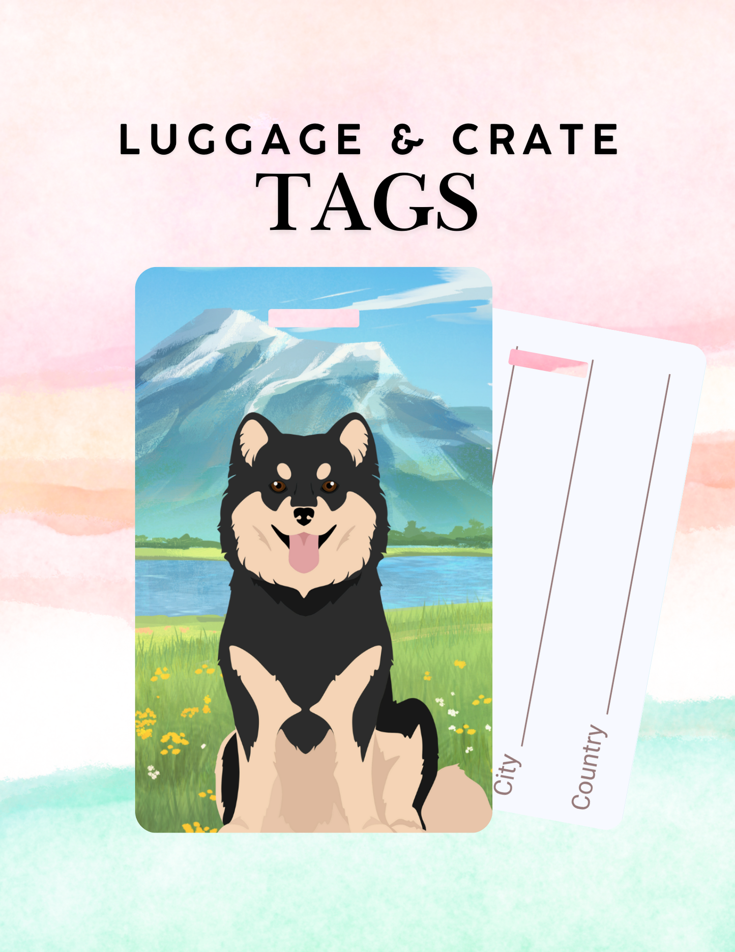 Finnish Lapphund Dog Metal Luggage/ Crate Tag