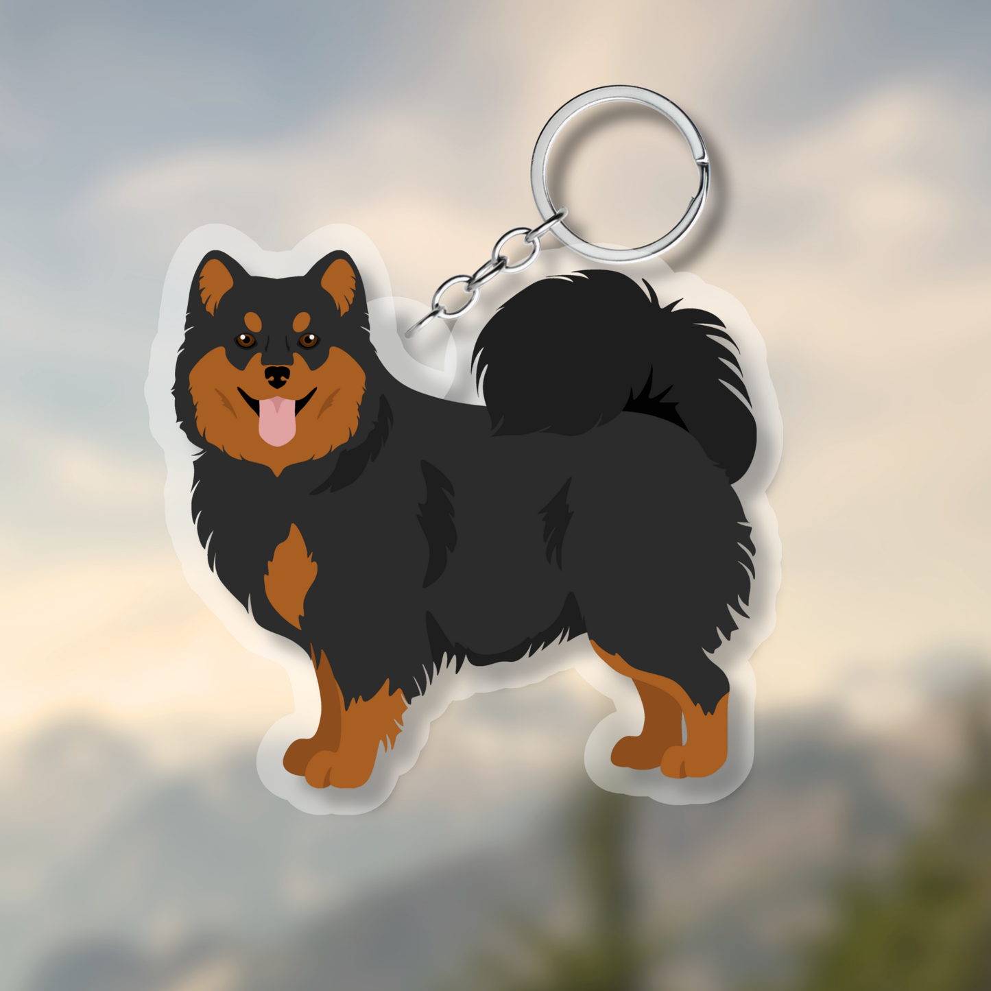 Finnish Lapphund Dog 2.5in Acrylic Keychain