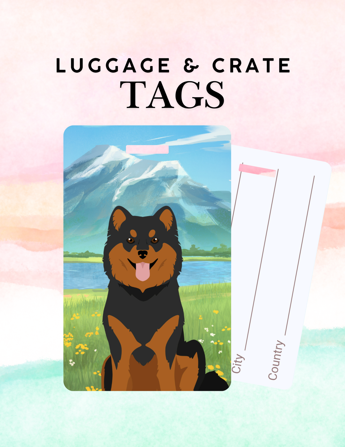 Finnish Lapphund Dog Metal Luggage/ Crate Tag