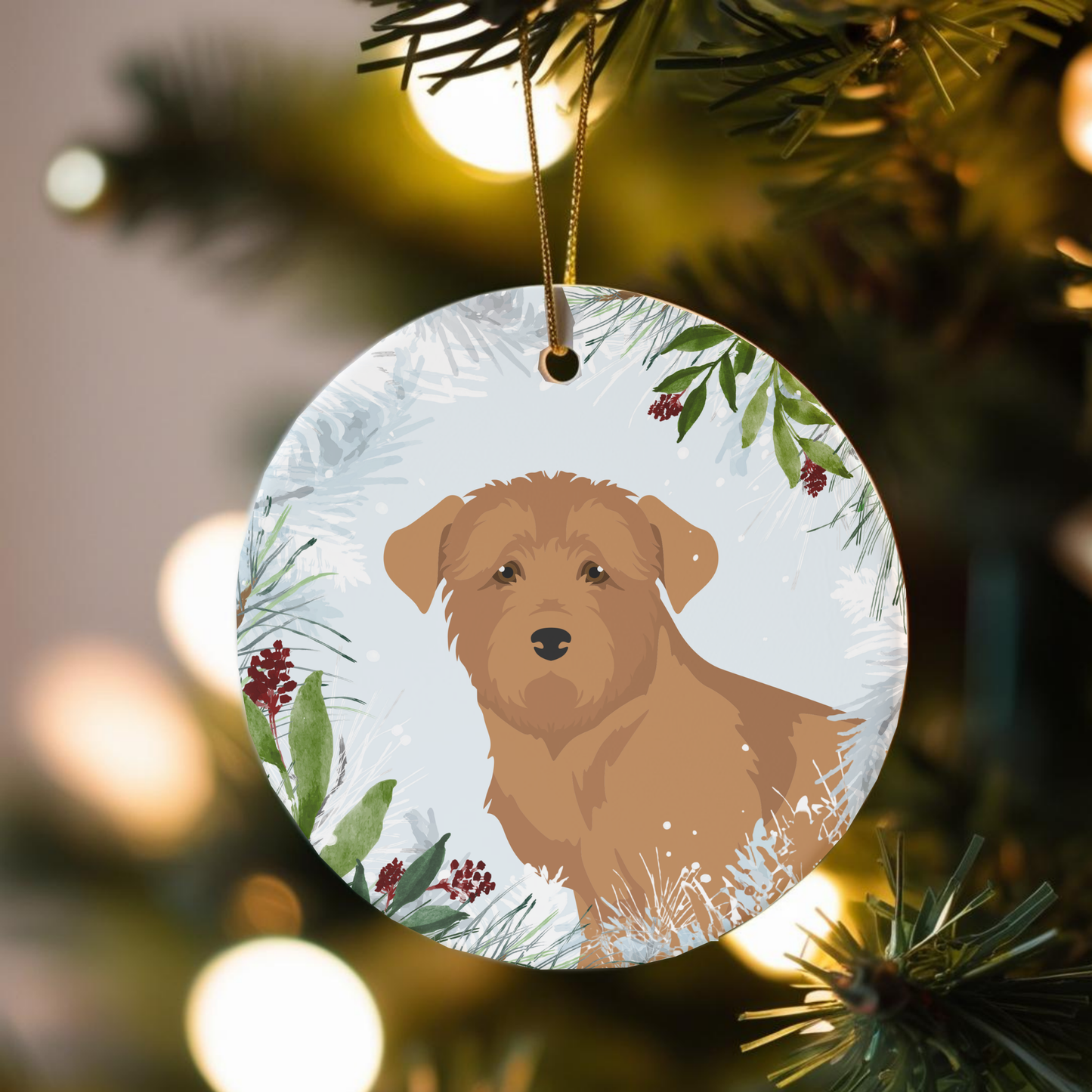 Glen Of Imaal Terrier Dog Ceramic Christmas Ornaments
