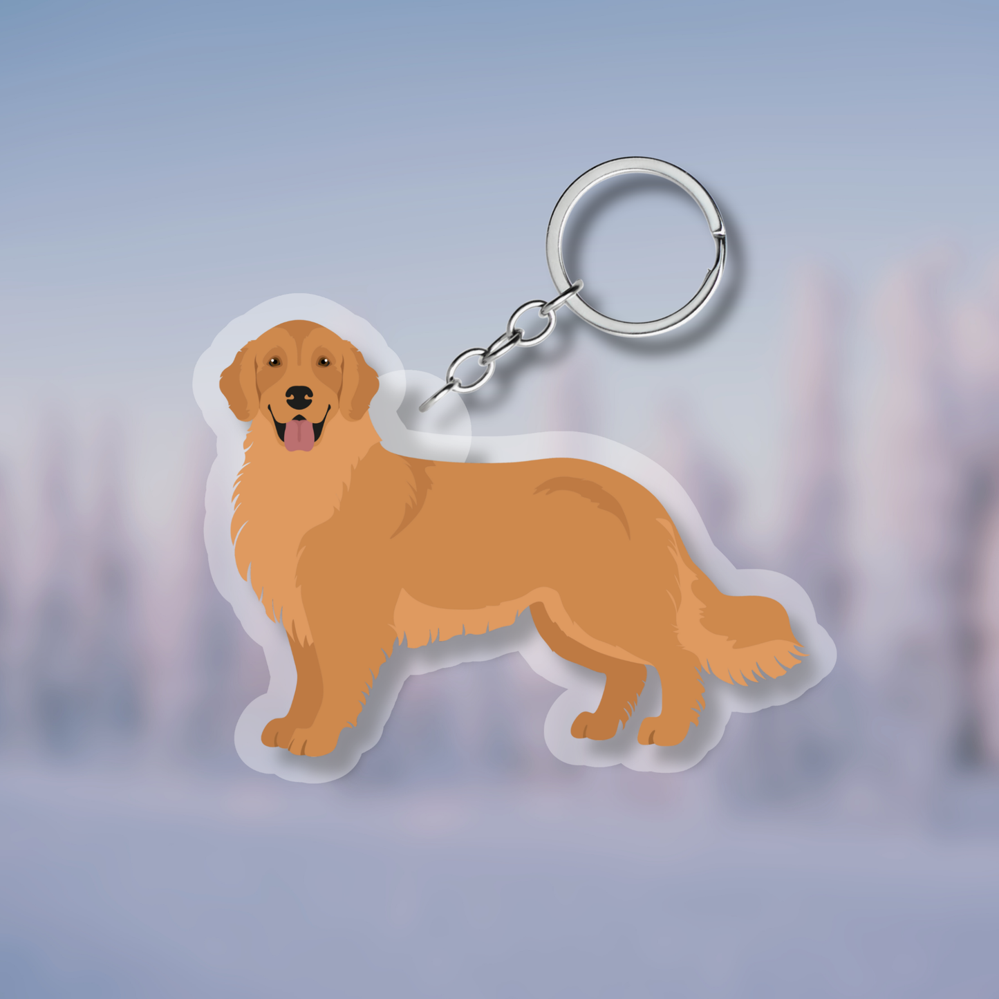 Golden Retriever Dog 2.5in Acrylic Keychain