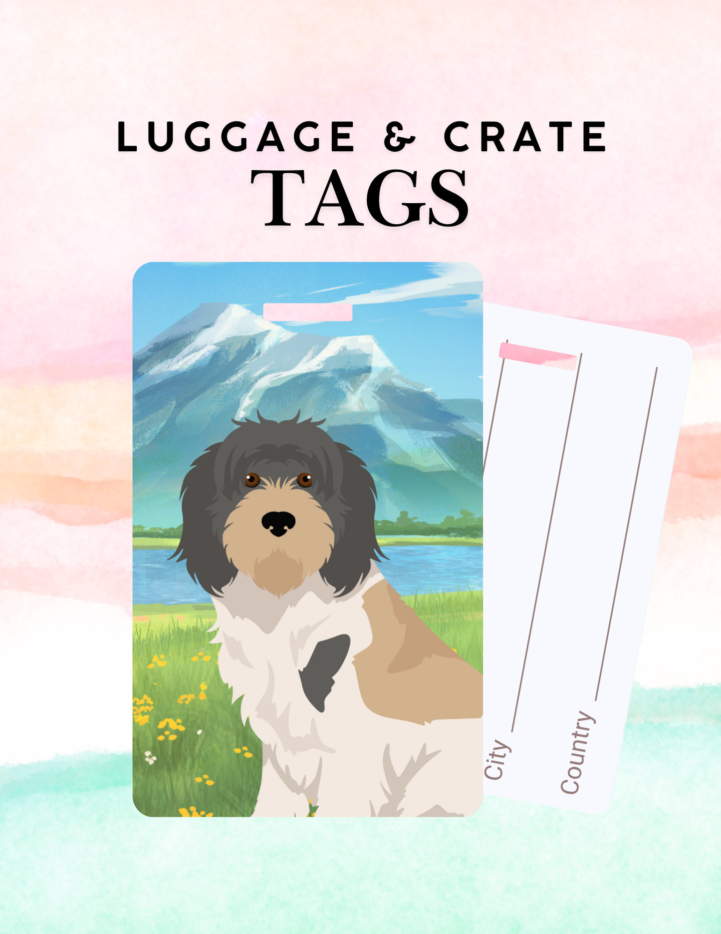 Grand Basset Griffon Vendeen Dog Metal Luggage/ Crate Tag