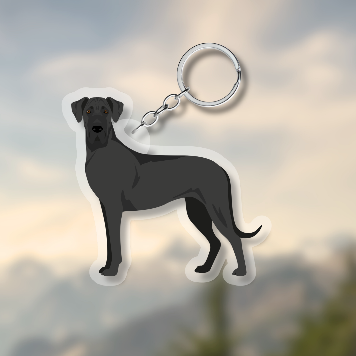 Great Dane Dog 2.5in Acrylic Keychain