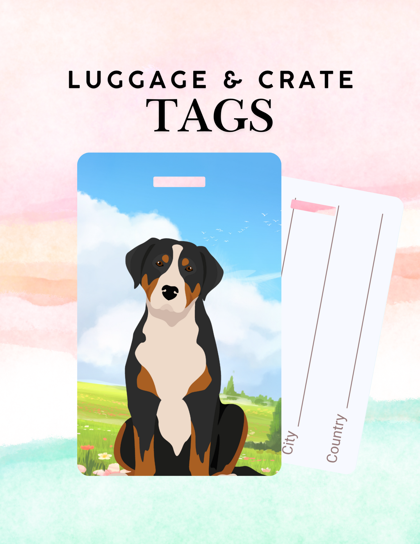 Greater Swiss Mountain Dog Dog Metal Luggage/ Crate Tag