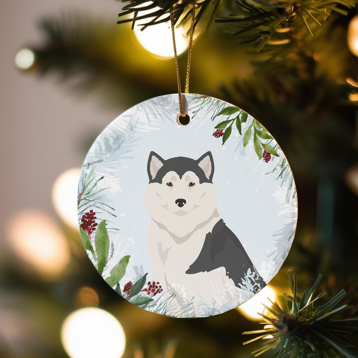 Greenland Dog Dog Ceramic Christmas Ornaments