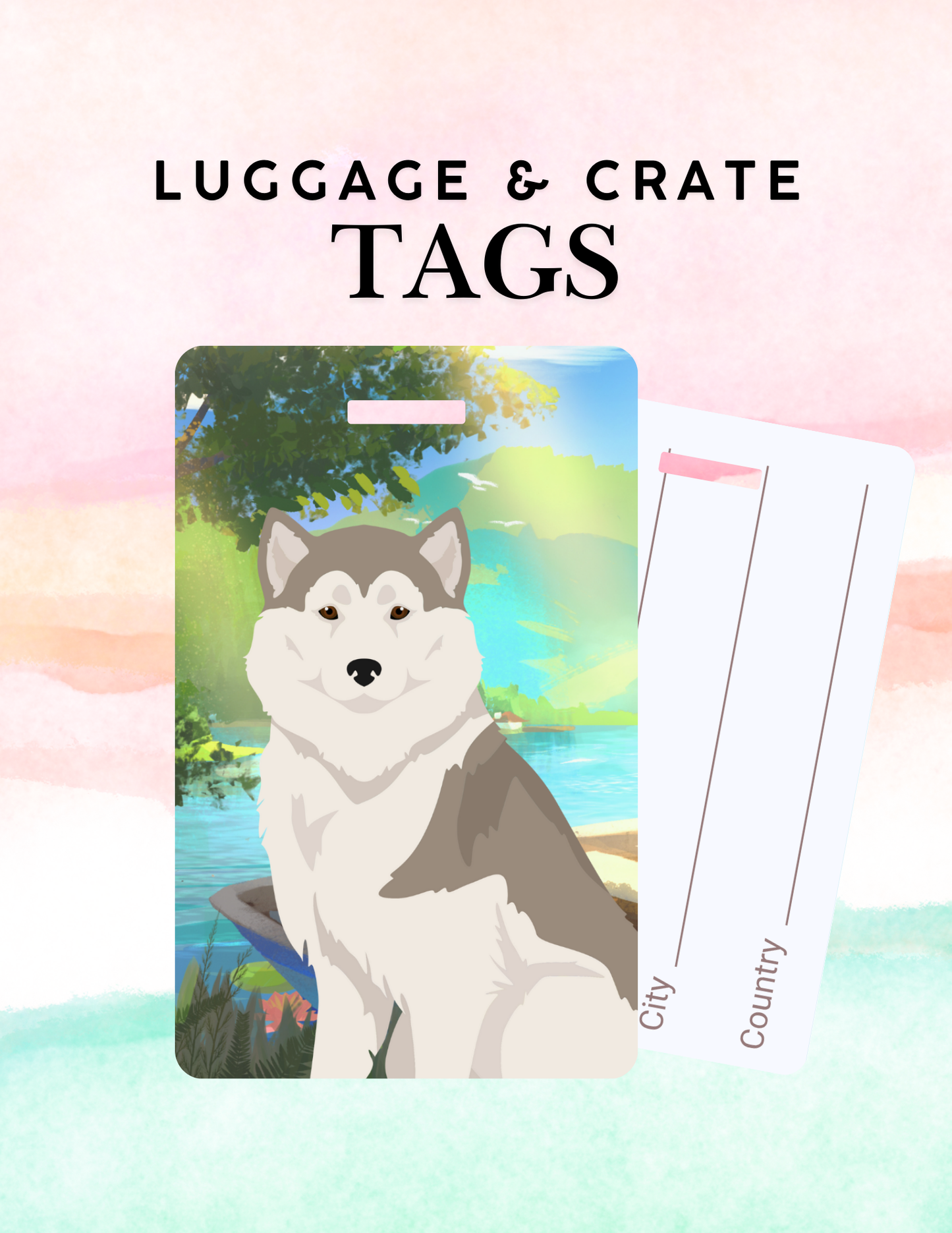 Greenland Dog Dog Metal Luggage/ Crate Tag