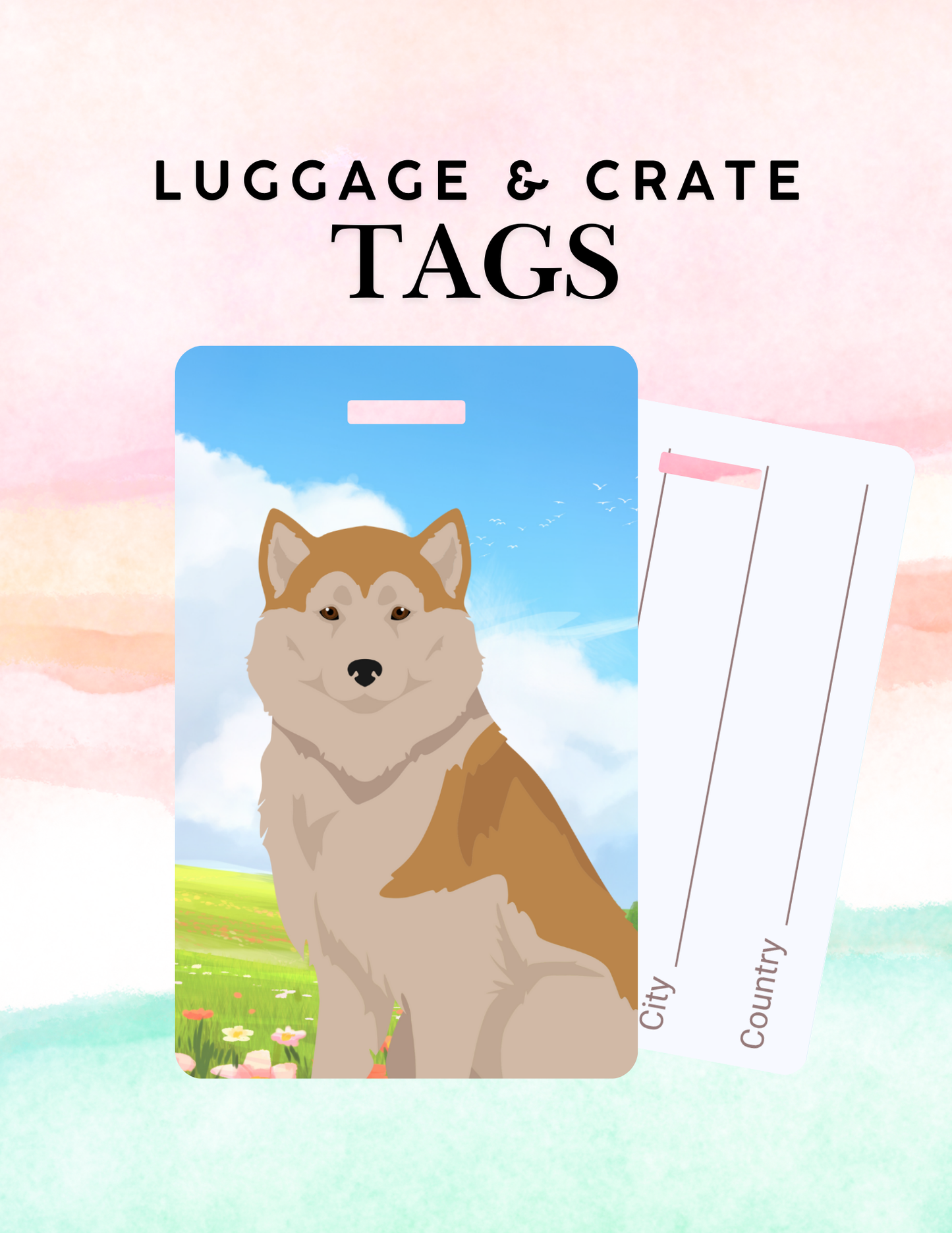 Greenland Dog Dog Metal Luggage/ Crate Tag