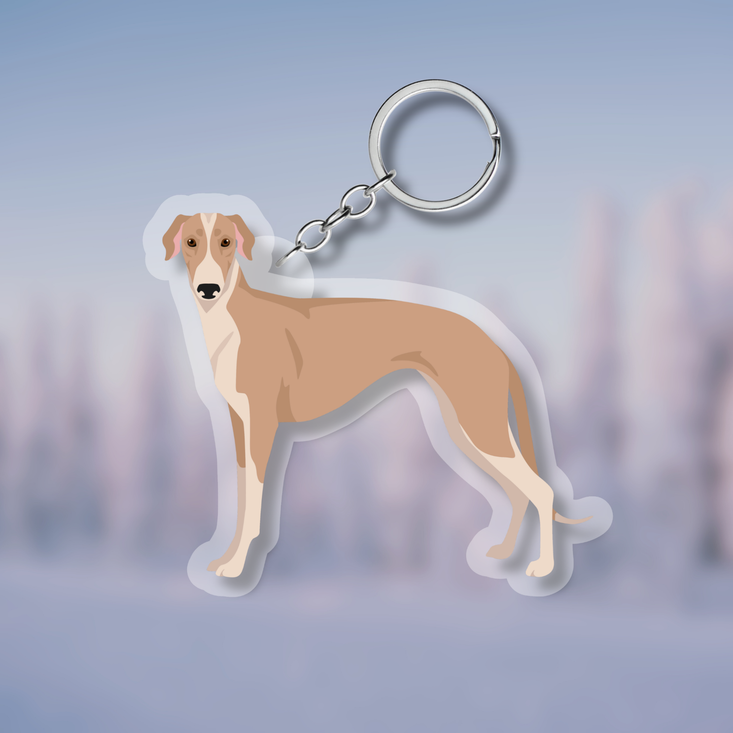 Greyhound Dog 2.5in Acrylic Keychain