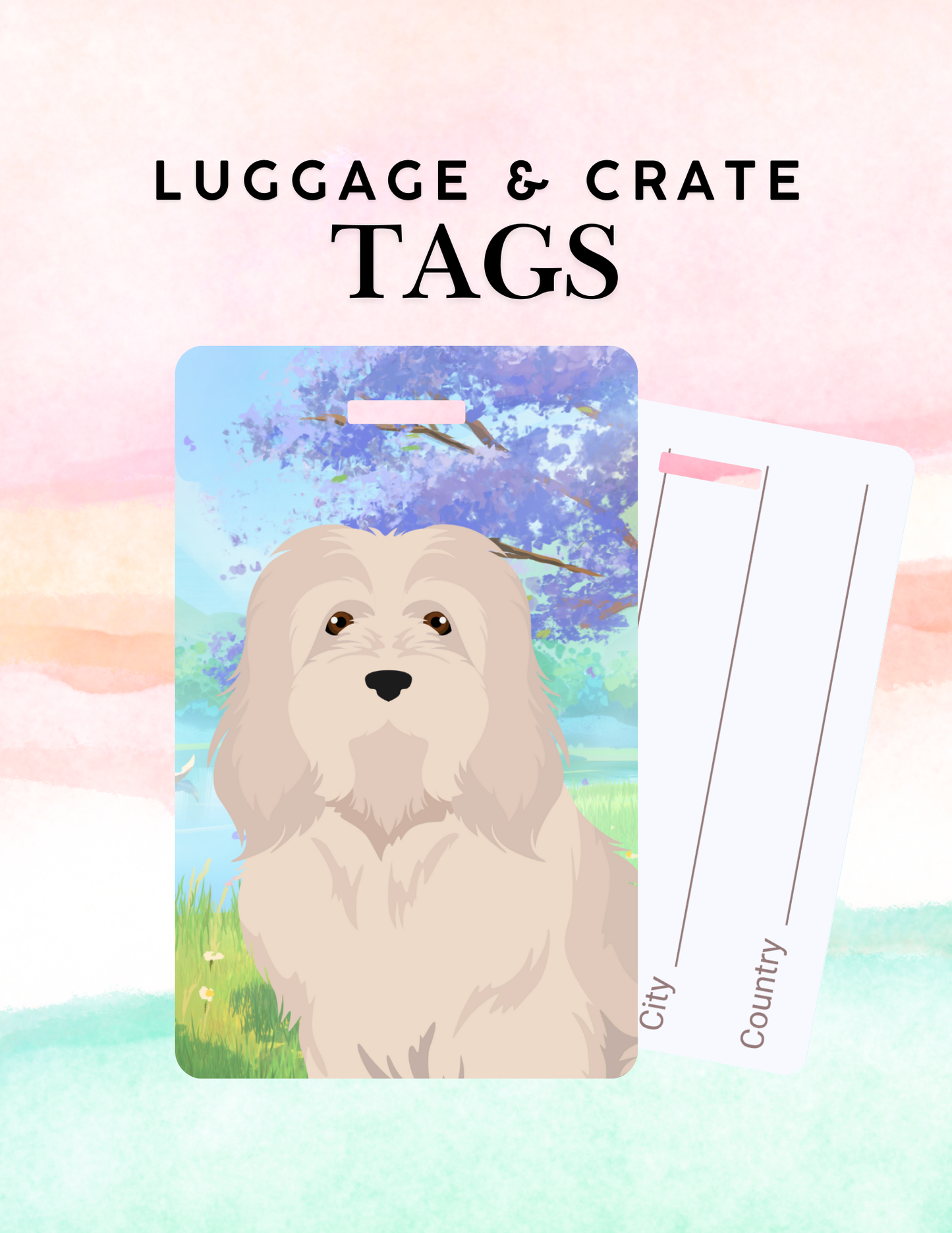 Havanese Dog Metal Luggage/ Crate Tag