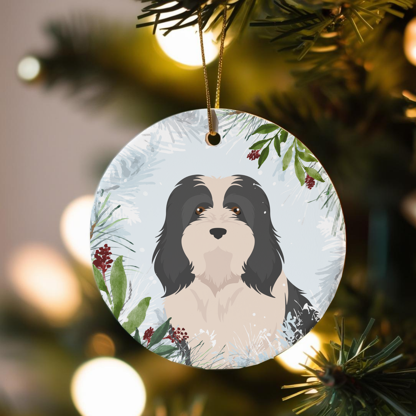 Havanese Dog Ceramic Christmas Ornaments