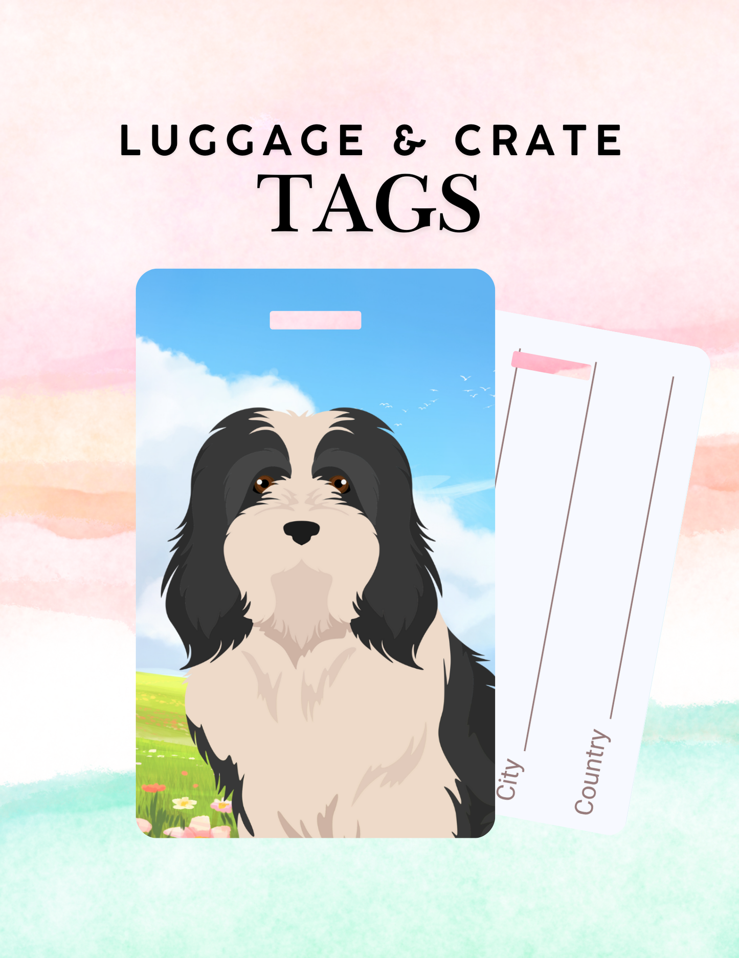 Havanese Dog Metal Luggage/ Crate Tag