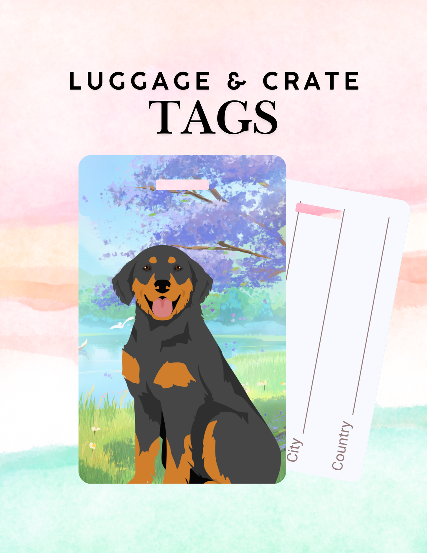 Hovawart Dog Metal Luggage/ Crate Tag