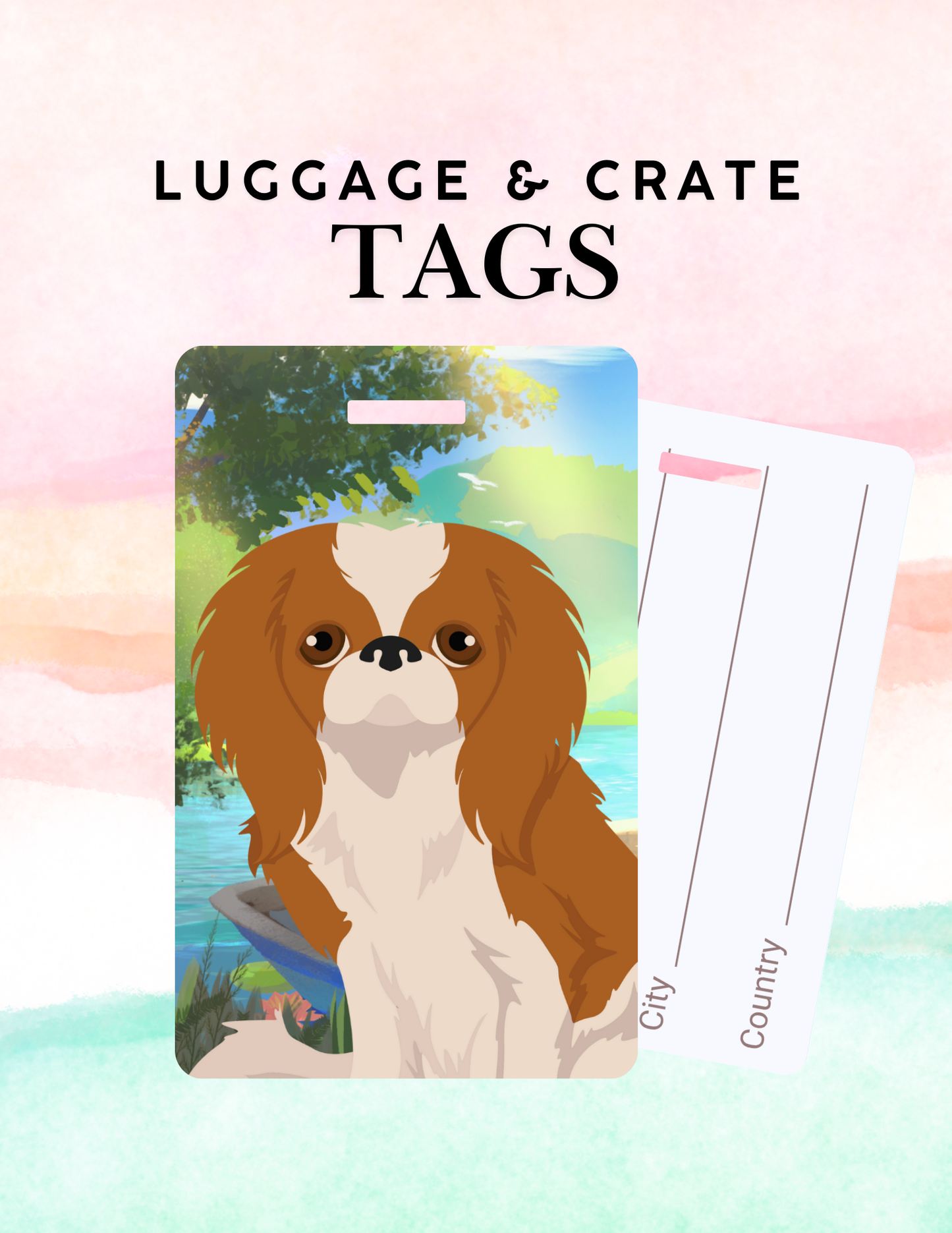 Japanese Chin Dog Metal Luggage/ Crate Tag