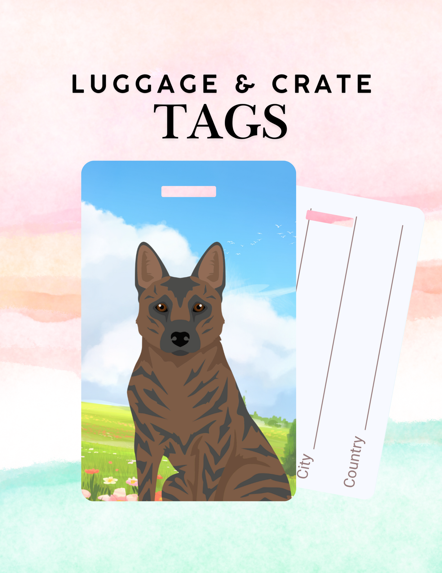 Kai Ken Dog Metal Luggage/ Crate Tag