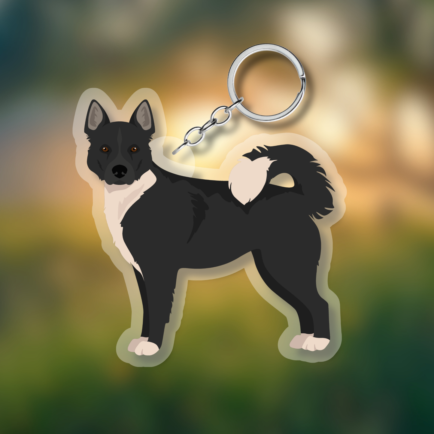 Karelian Bear Dog Dog 2.5in Acrylic Keychain