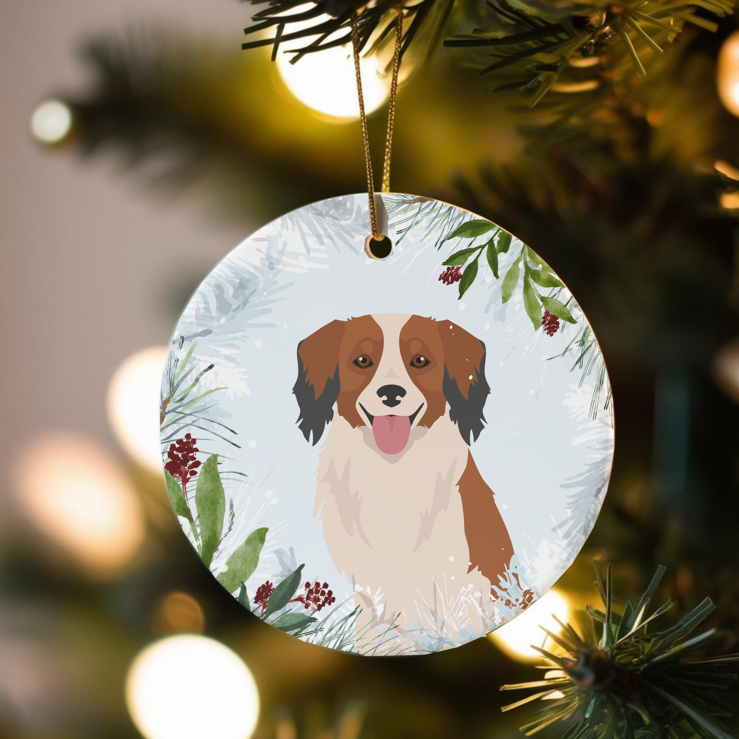 Kookikerhondje Dog Ceramic Christmas Ornaments