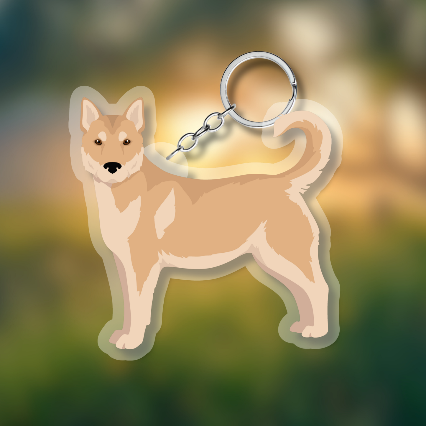 Korean Jindo Dog 2.5in Acrylic Keychain