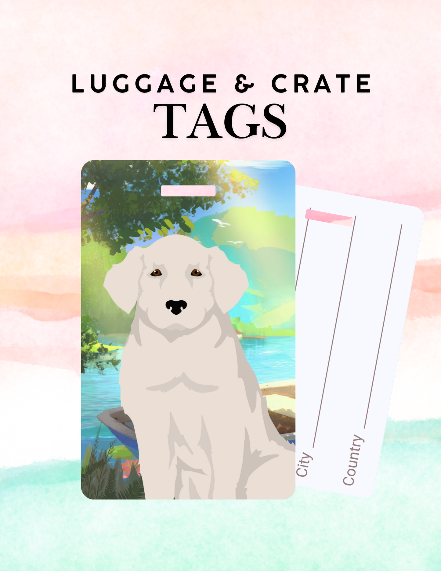 Kuvasz Metal Luggage/ Crate Tag