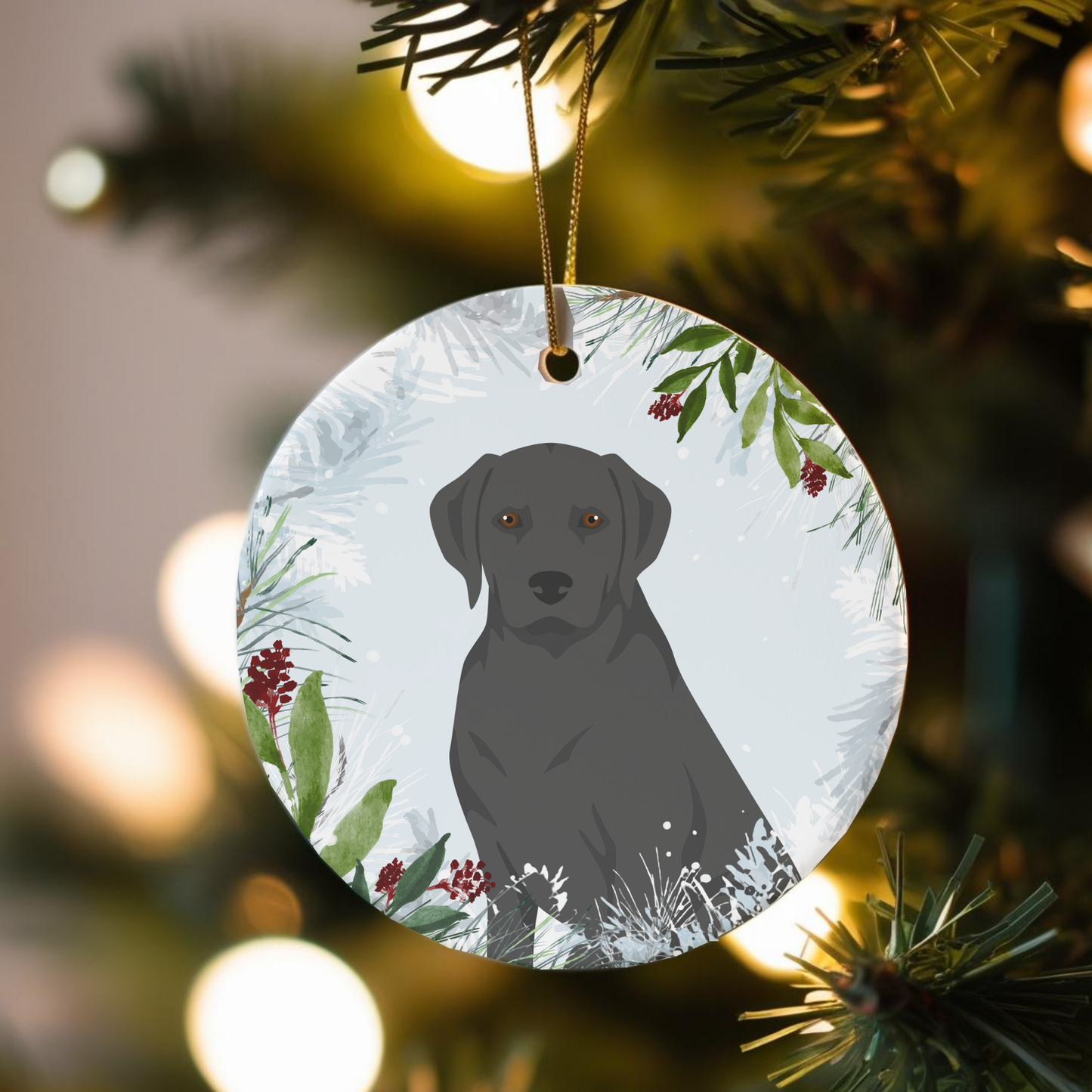 Labrador Retriever Dog Ceramic Christmas Ornaments